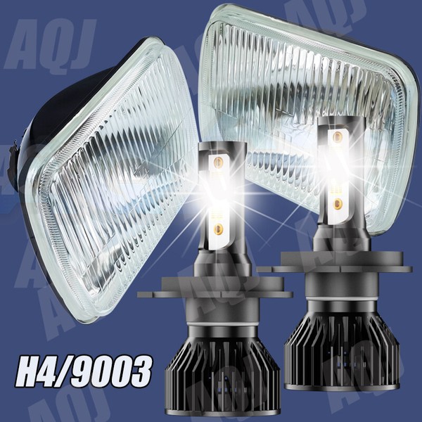 AQJ 2pcs 4x6'' inch LED Headlights Hi/Lo Bright Fit for