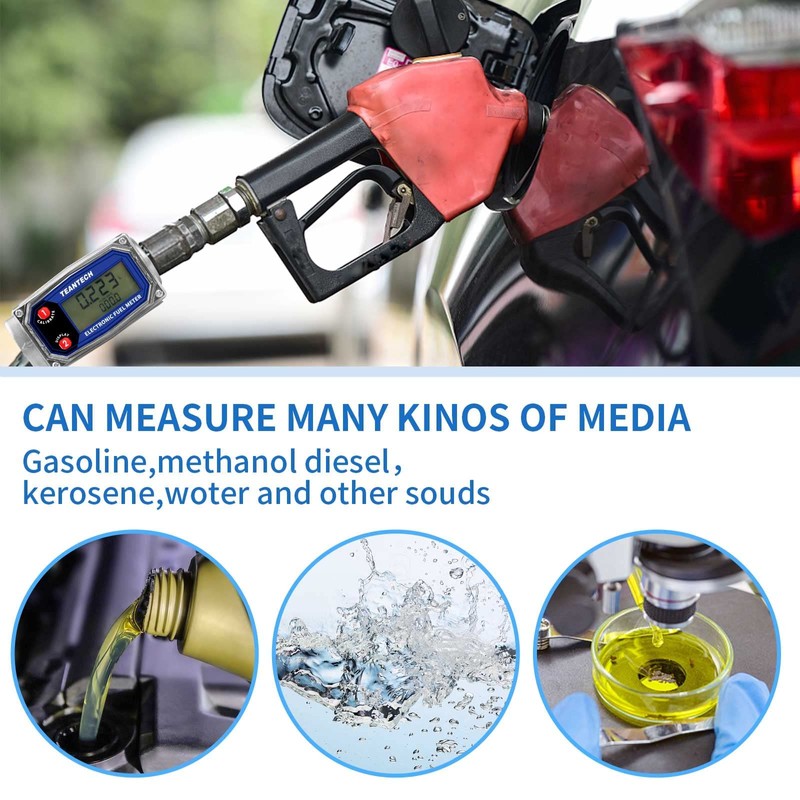 TEANTECH Digital Turbine Flow Meter Digital LCD Display with NPT