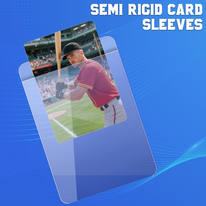 DEDC 100Pcs Semi Rigid Card Holder, Semi Rigid Card Sleeves