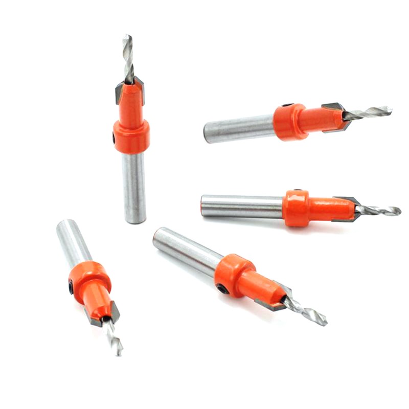 5pcs Countersink Drill Bit Woodworking Screws Chamfering Wood Hole Drills