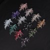Teyglen Green Crystal Wedding Hair Barrette Bridal Rhinestone Hair Clips