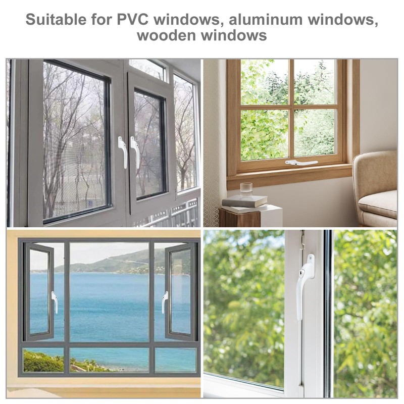 4Pcs Window Handles for UPVC Windows with 20Pcs Multi-Spindle and