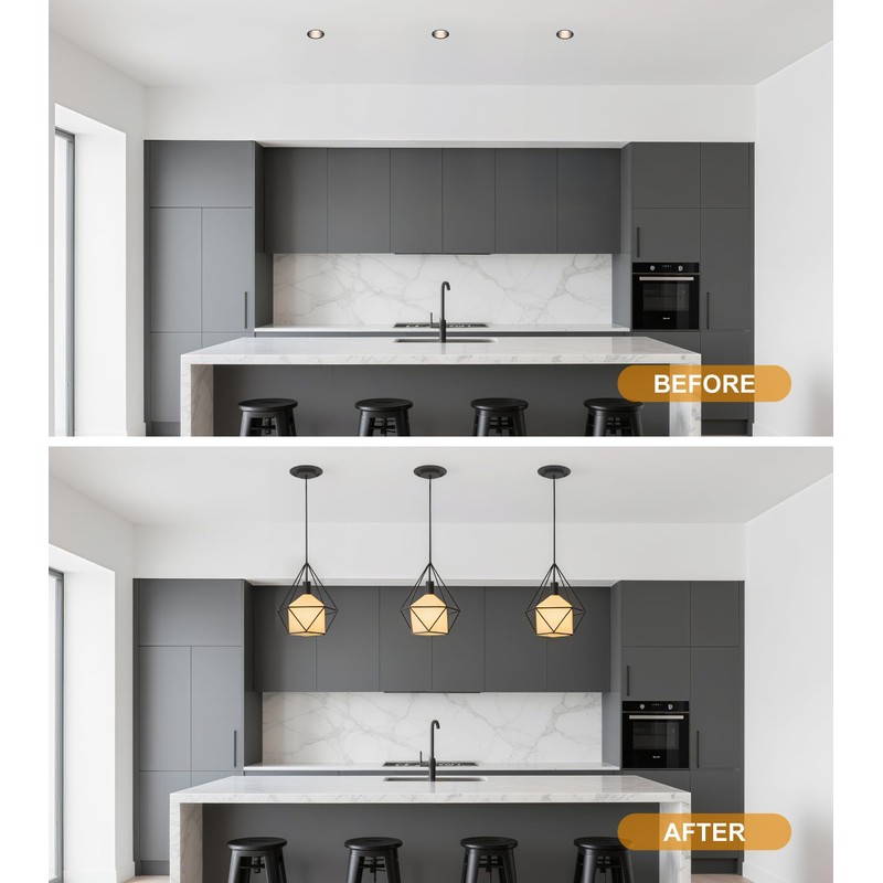 YIIZON Recessed to Pendant Light Converter Kit - 6 Inch