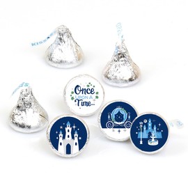 Big Dot of Happiness Fairy Tale Fantasy - Royal Prince and Princess Party Round Candy Sticker Favors - Labels Fit Chocolate Candy (1 Sheet of 108)