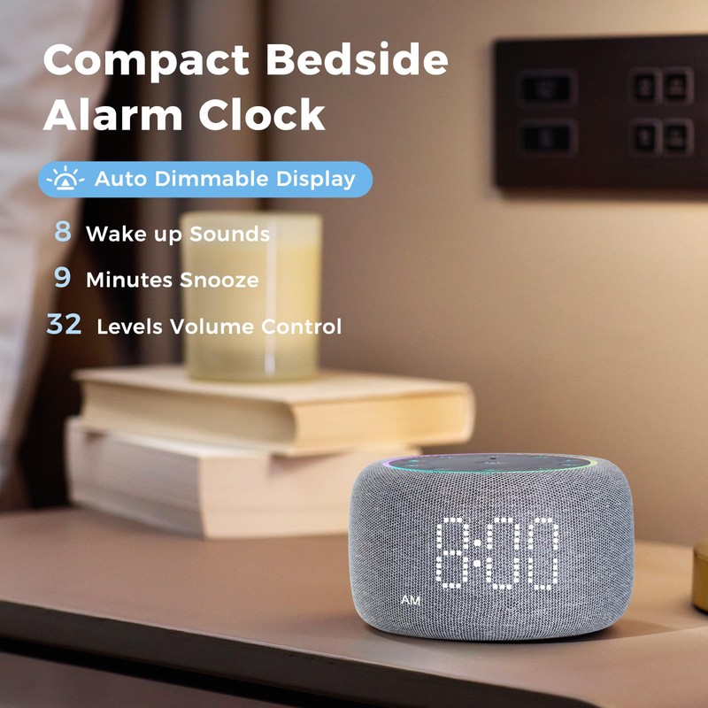 White Noise Machine Alarm Clock for Bedrooms - 5W Stereo