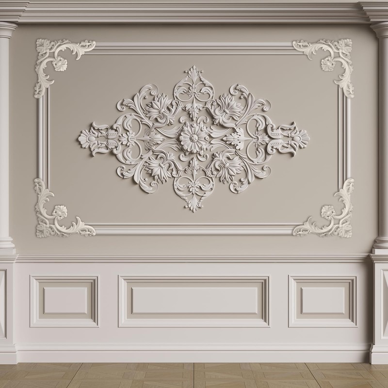 Colingmill 4 Pcs Ceiling Molding Kit Corners Murals Trim French