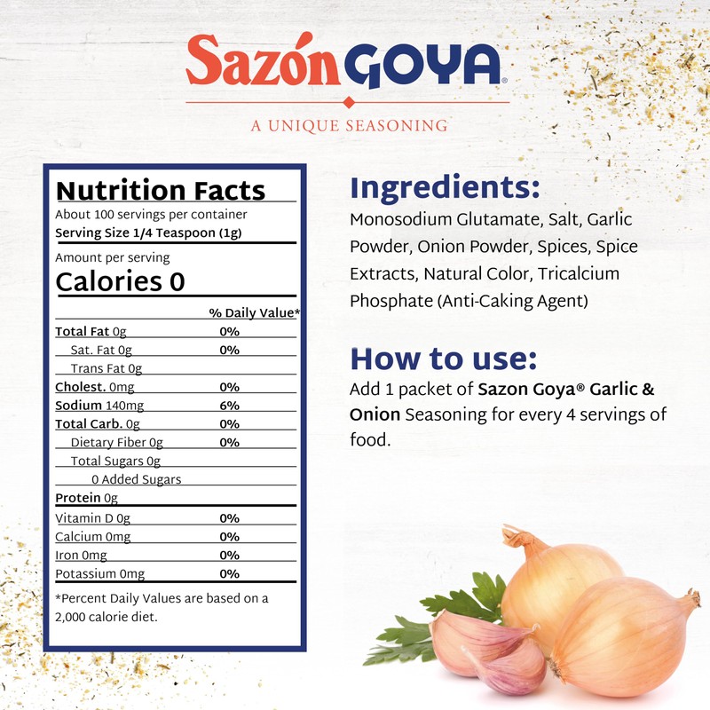 Sazón with Garlic and Onion by Goya, Latin Spice Blend