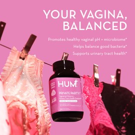 HUM HUM Private Party - Vaginal Probiotics for Women's Health, pH Balance Supplement, and Urinary Tract Support with Cranberry & Lactobacillus Blend | Cranberry Pills, (30 Capsules)