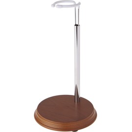 Bard's Chrome and Wood Doll Stand, 10" H x 5.5" W x 5.5" D, Fits 17-22 Inch Dolls