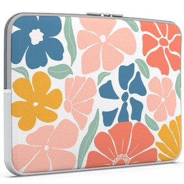 iCasso Laptop Sleeve 13 inch for MacBook Air 13-13.6 inch M3/M2/M1, Laptop Sleeve for MacBook Pro 13 inch 2024-2016, Slim Protective Travel Carrying Case for MacBook Pro 14 inch, Colorful Flower