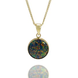 14K Gold Black Opal Pendant for Women - Solid Gold Pendant - Gold Pendant - Gold Formal Pendant - Gold Gemstone Pendant - Gold Wedding Jewelry - Opal Jewelry- Pendant Only