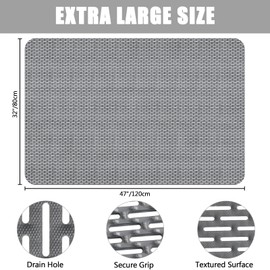 Mofonky Non Slip Shower Mat: 47" X 32" Extra Large Shower Mats for Inside Shower - PVC Quick Dry Shower Stall Mat with Hundreds Drain Holes