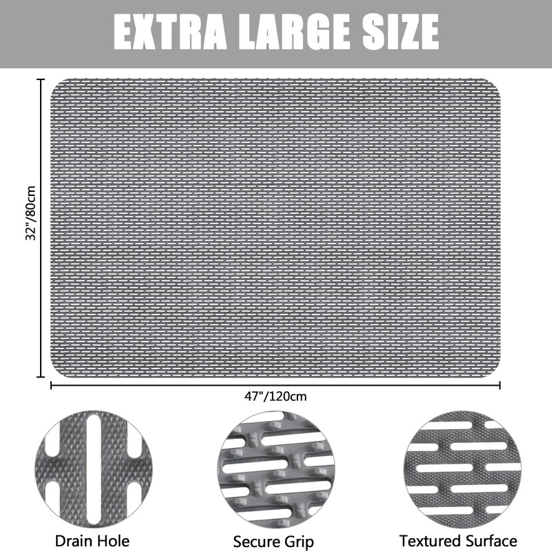 Mofonky Non Slip Shower Mat: 47" X 32" Extra Large