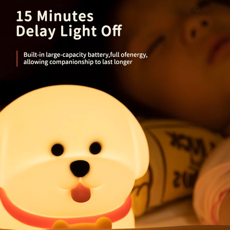 Wonderboy Puppy Night Light, 3000K Warm Light, RGB Color Mode,