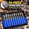 10-Piece Double-Cut Tungsten Carbide Rotary Burr Set for Grinding &