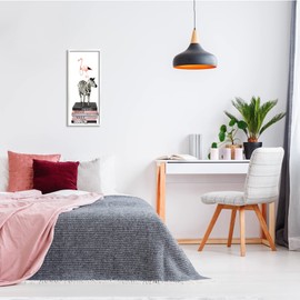 Stupell Industries Fashion Flamingo Zebra Glam Book Stack Pearls