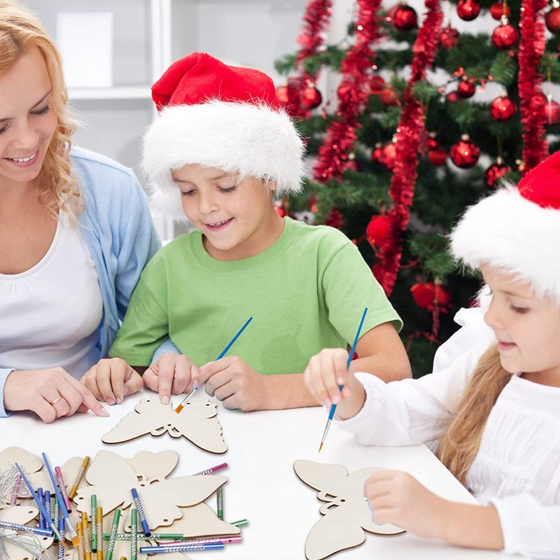 8 Pieces Craft Children's Wooden Wall, Wind Chime Craft Set