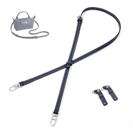 SENTEN Purse Straps Replacement for Longchamp Bag Women, Leather Crossbody Shoulder Strap Kit Adjustable for XS Longchamp Tote Bag Primitive(Deep Blue Sliver)