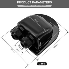 VooGenzek Pack of 2 Solar Roof Guide, 2-Way Waterproof ABS Caravan Cable Grommet, for 6-12 mm Cable for Solar System, Motorhome, Caravan, Boat, Satellite System and Air Conditioning (Black)