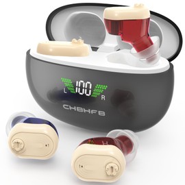 Hearing Aids for Seniors Rechargeable with Noise Cancelling, 16-Channels Hearing Aid, in-Ear Digital Hearing Amplifiers with No Squealing, Portable Charging Case