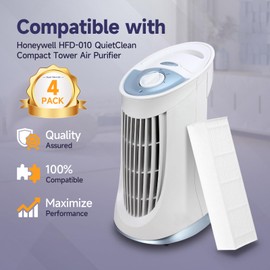 SAKEGDYA HFD010 Replacement Filter Set, Compatible with Honeywell HFD-010 / HFD-110 QuietClean Tower Air Purifier, 4 True HEPA + 8 Carbon Pre-Filters