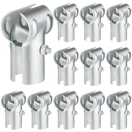 Tandefio 12 Pcs End Rail Clamps 1-5/8" Pipe Clamp Chain Link Fence Fittings T Clamp Galvanized Steel for OD Pipe, Bolts and Nuts Included