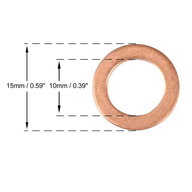 X AUTOHAUX Copper Disc Flat Seal Sealing Ring for Car