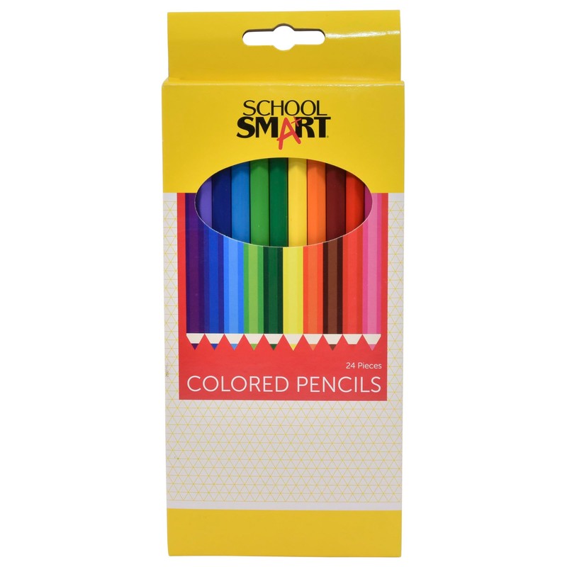 School Smart Colored Pencils for Coloring and Drawing, Assorted Colors,