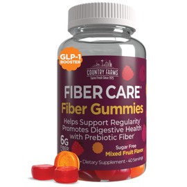 Country Farms 120 Count Sugar Free Prebiotic Fiber Gummies for Digestive Health