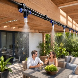 Outdoor Patio Misting System, 20–59 ft with 6–26 Brass Nozzles
