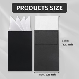 JREEPEE Pocket Squares for Men Prefolded,Solid Color Pre-folded Mens Handkerchief Suit Pocket Square for Wedding Party Business (White)