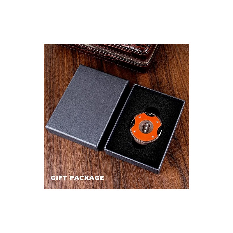 KEENSUN Round G10 V-Cut Cigar Cutter (Orange),60 Ring Gauge, Ergonomic