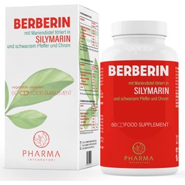 Berberine 500 mg with Silymarin, Black Pepper, Milk Thistle and Chrome - Supplement with 60 Capsules (2 Months) - Supports Metabolism and Detoxification of the Body - Antioxidant Function
