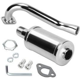 FVRITO 212cc Exhaust Pipe with Muffler for Predator 212 Go Kart 196cc Non Hemi Engine Coleman Powersports KT196 Trailmaster XRX XRS Hammerhead 80T Yerf Dog Manco Tillotson GX200 Performance Parts