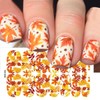 6 Sheets Fall Gel Nail Stickers Self-Adhesive Maple Leaf Nail