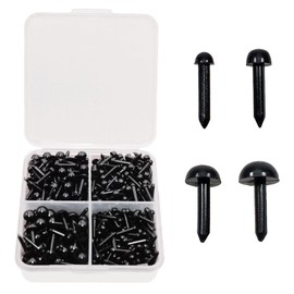 Mesanda Plush Eyes, Animals, Doll Eyes, Doll Eyes, Teddy Eyes, Toy Animal Nose, Doll Making, DIY, Sewing, Handicraft Parts, Crafts, Handmade, Materials, Black Pins, 0.12 inch (3 mm), 0.2 inch (4 mm), 0.2 inch (5 mm), 0.2 inch (6 mm) Round, Black, Approximately 616 Pieces (Black)