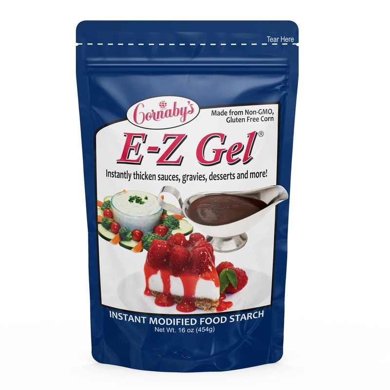Cornaby's E-Z Gel Instant Food Thickener, 16oz. Gluten-Free, Non-GMO, All-Natural,