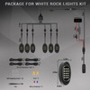 6 Pods White LED Rock Lights with Switch Extension Harness,