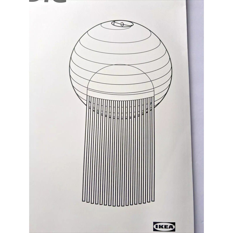 IKEA OMSESIDIG Pendant Lamp Shade White/pink 16" New 505.454.90
