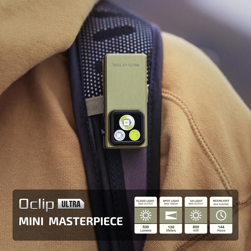 OLIGHT Oclip Ultra 530 Lumens with Three Lighting EDC Flashlight