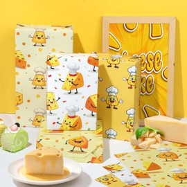 Pineraap 12 Sheets Cheese Wrapping Paper, Funny Gift Wrap Food Themed Gift Packing Paper for Birthday Party Holiday Christmas Baby Shower, 20 x 28 Inch