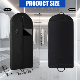 Garment Bag, Suit Bag for Travel, Storage Garment Cover, Suit Protective Cover with Zip Pockets, Foldable Clothes Bag, Mothproof, Dustproof for Shirts, Dresses, Coats (110 cm x 60 cm)