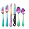 KOOMADE Rainbow Silverware Sets with Steak Knife - 24 PC