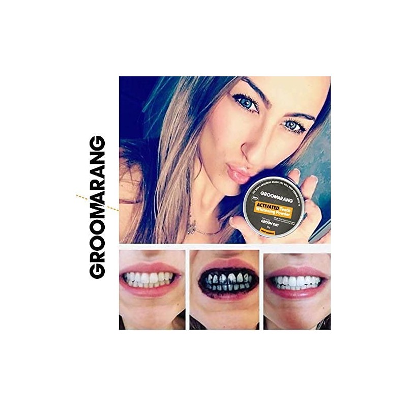Teeth Whitening Powder GROOMARANG® Activated Charcoal Powder & Charcoal Toothpaste