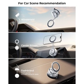 2025 Upgraded 360° Rotation Vacuum Magnetic Phone Holder Stand,for Magsafe Suction Cup Phone Mount [89+LBS Strongest Suction & Magnetic] Adjustable Swivel Lock, for Your Car/Gym/Mirror/Kitchen