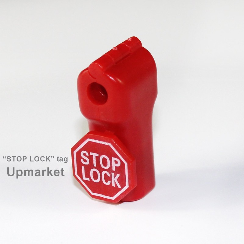 Betertek Peg Hook Locks Stop Lock 100pcs Plastic red Stop