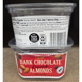 Choceur Dark Chocolate Covered Almonds 10oz 284g (Two Tubs)