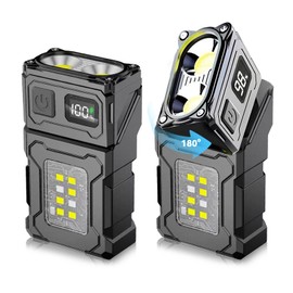 VOHIVI 2Pack Mini EDC LED Flashlight - High Lumens Magnetic Clip Work Light with 7 Modes, IPX6 Waterproof USB-C Charging Emergency Outdoor Activities,Cycling, Camping and Walking Dog