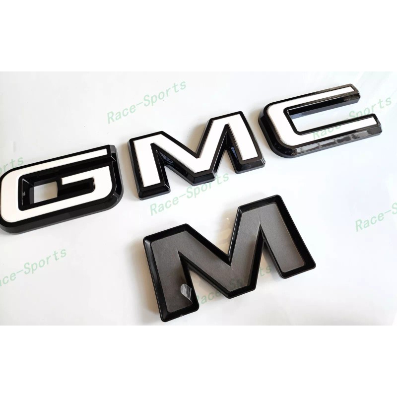 Auto GMC OVERLAY Rear Only Black White GMC Emblem 2019+