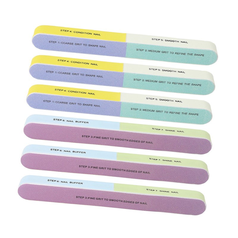 10pcs Nail File Reusable Washable Multi Functional 7 Steps DIY